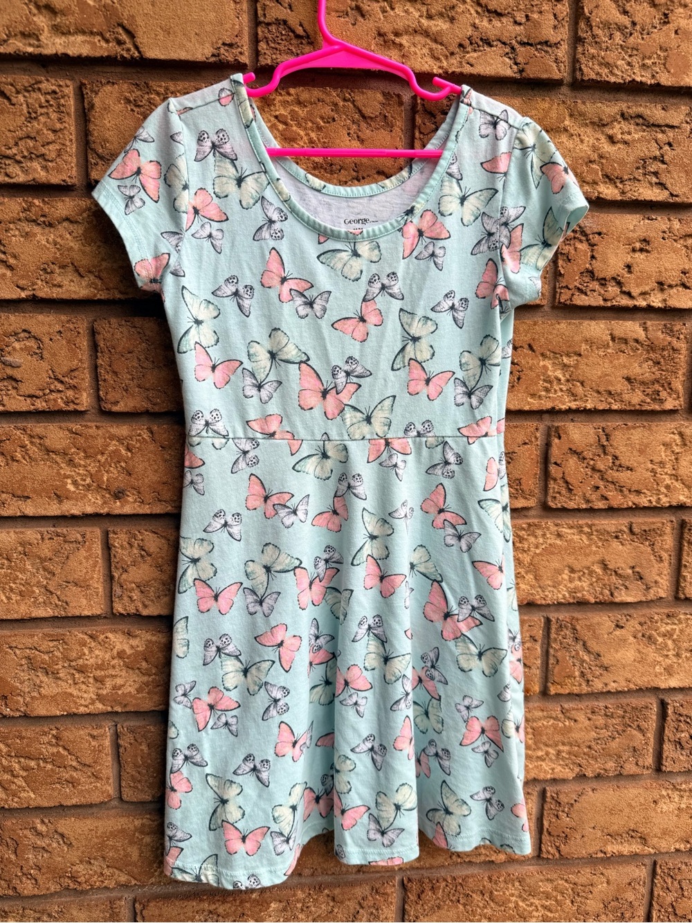 10/$25 • George Cotton Butterfly Print Swing Dress